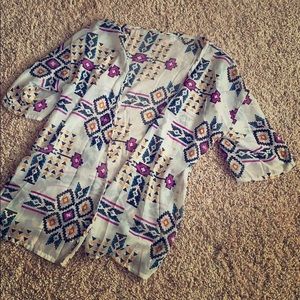 Tribal print Kimono Cardigan